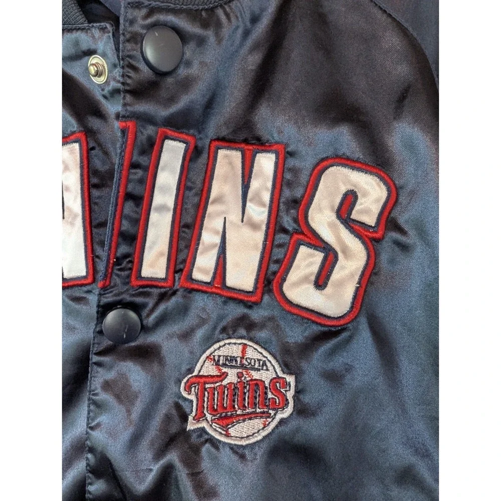 Vintage Minnesota Twins Satin Bomber Jacket Kid 2T Mighty Mac Sports Embroidered